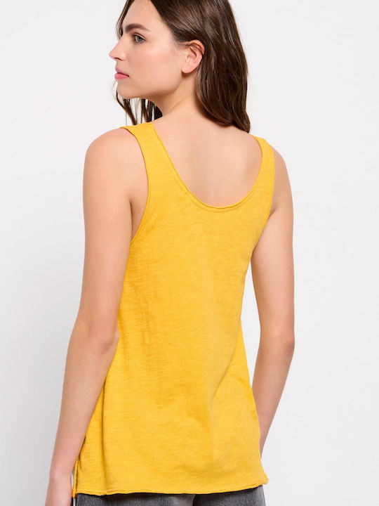 Funky Buddha Women's Athletic Blouse Sleeveless Yellow