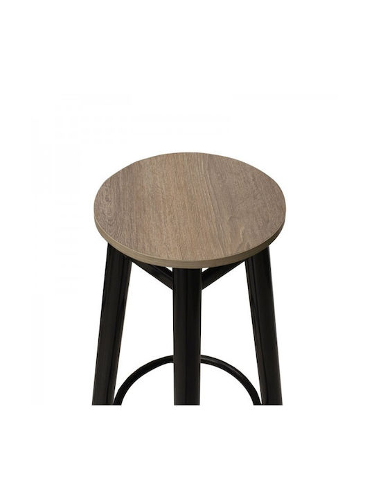 Stool Bar Metallic PWF-0656 Oak / Gloss Black 33x33x77cm