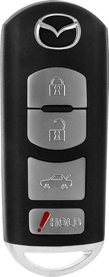 Car Key Cover Case made of with 4 Buttons for Mazda in Black Color