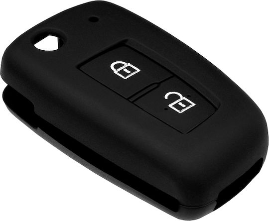 Θήκη Κλειδιού από Σιλικόνη με 2 Κουμπιά για Nissan Sunny, Pulsar, Juke σε Μαύρο Χρώμα