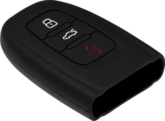 Car Key Cover Case made of with 3 Buttons for Audi in Black Color