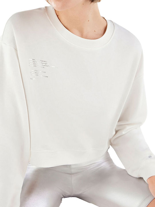 Gekürzt Damen Sweatshirt Weiß