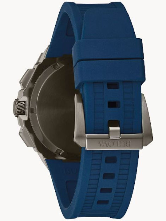 Bulova Series X Men's Watch 44.5mm Chronograph Battery with Blue Rubber Strap