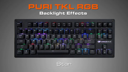 Cougar Puri TKL RGB Gaming Mechanical Keyboard Tenkeyless with Cherry MX Red Switches and RGB Lighting English US