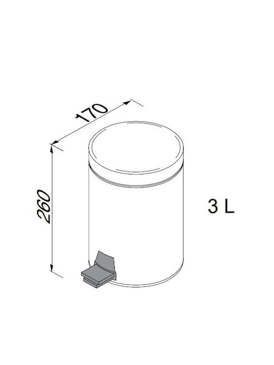 Geesa 634-211 Inox Καλαθάκι Μπάνιου 3lt Χρυσό