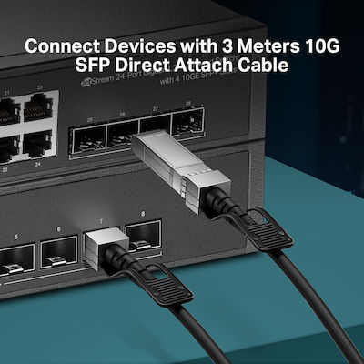 TP-LINK Cablu de fibră optică SFP+ 3m Negru 1buc