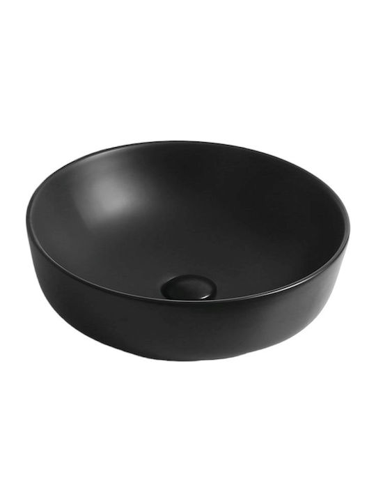 Gloria Solante-3 Vessel Sink Porcelain 42x42x14cm Black Matt