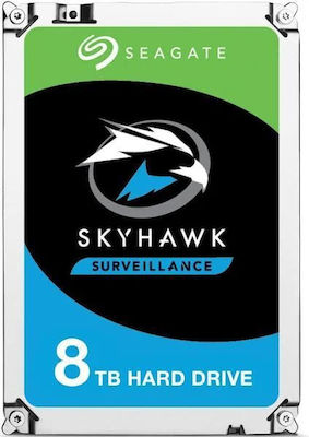 Seagate Skyhawk +Rescue 8TB HDD Σκληρός Δίσκος 3.5" SATA III με 256MB Cache για Desktop / Καταγραφικό