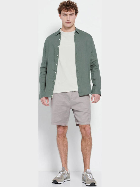 FBM007-00105 Long-sleeved Linen Shirt Dusty Green