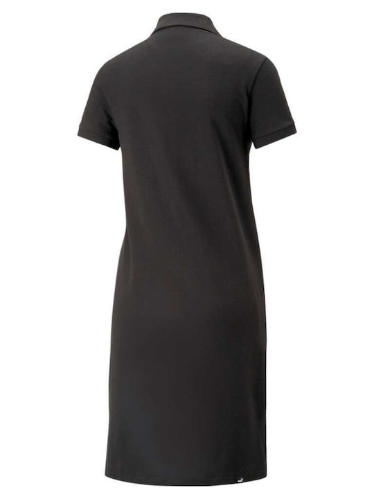 Rochie De Vară Mini Sport Mâneca Scurtă Neagră