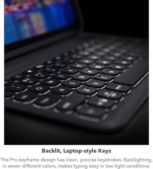 Zagg Pro Keys Flip Cover with Keyboard in English UK Grey (iPad Air 2020/2022)