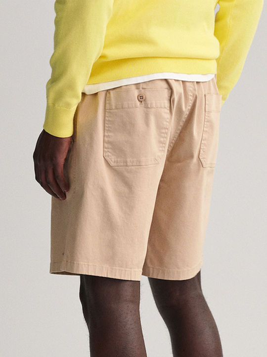 Gant Drawstring Logo Men's Shorts Chino Sandy Brown