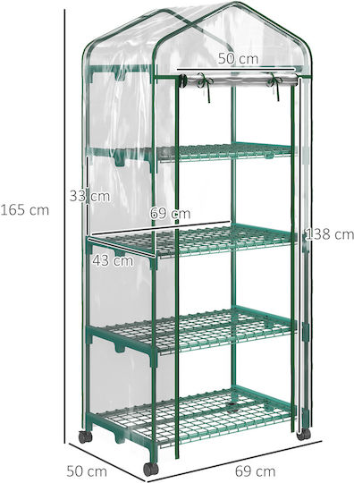 Outsunny Vertical Plant Seed Propagator with Metal Frame and Shelves 0.69x0.5x1.65m