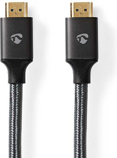 Nedis HDMI 2.0 Premium High Speed 4K 60Hz HDR Braided Cable HDMI male - HDMI male 10m Gun Metal Grey CVTB34000GY100