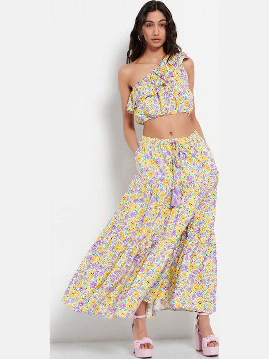 Ψηλόμεση Maxi Φούστα Floral Πολύχρωμη
