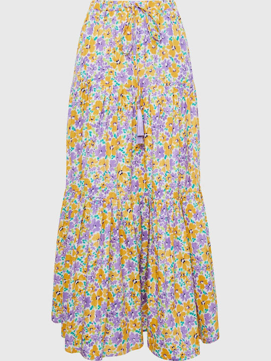 Ψηλόμεση Maxi Φούστα Floral Πολύχρωμη