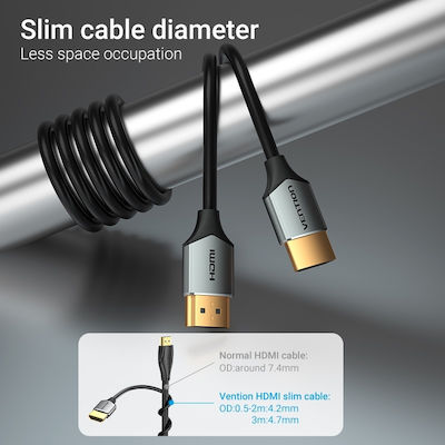 Vention Ultra Thin HDMI 2.0 Kabel HDMI-Stecker - HDMI-Stecker 1.5m Gray