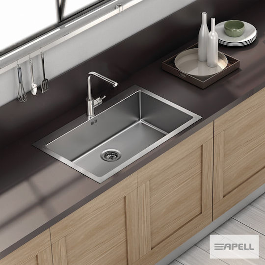 Apell Linear Plus Ένθετος Inox Σατινέ Μ75xΠ51cm Ασημί Apell Linear Plus Ένθετος Inox Σατινέ Μ75xΠ51cm Ασημί