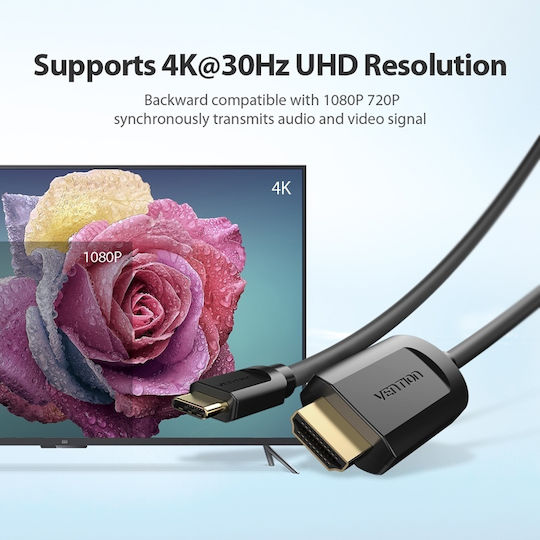 Vention HDMI 2.0 Кабел HDMI мъжки - USB-C мъжки 2м Черно