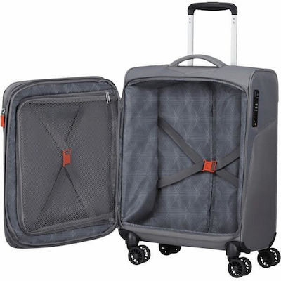 American Tourister Summerfunk Spinner Cabin Travel Suitcase Fabric Gray with 4 Wheels Height 40cm.