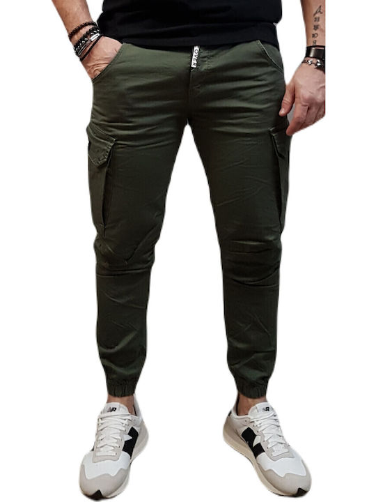 Men's Jeans Pants Cargo Elastic with Slim Fit Olive