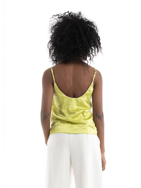 Only Damen Satin Lingerie Top Lime