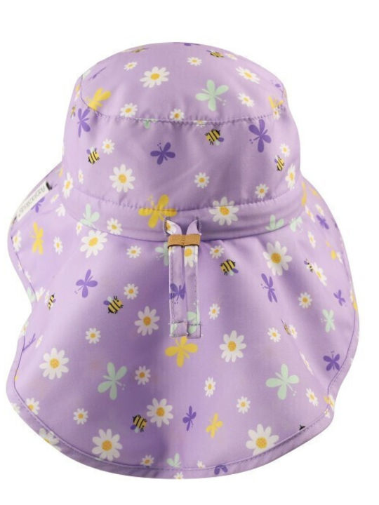 Flapjackkids Kids' Hat Fabric Sunscreen Daisies Purple