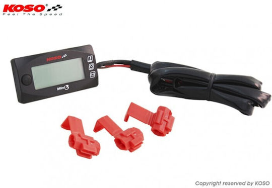 Koso Mini 3 Car Voltmeter, Thermometer and Clock Digital Instrument 12mm