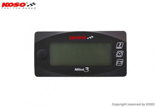 Koso Mini 3 Car Voltmeter, Thermometer and Clock Digital Instrument 12mm