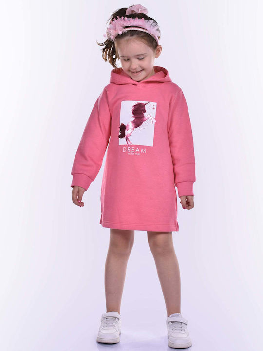 Action Sportswear Sweatshirt Kids Dress Long Sleeve Fuchsia