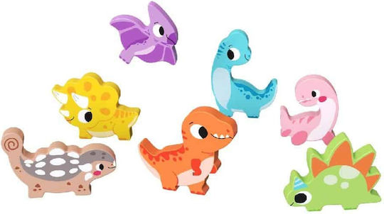 Ξύλινο Παιδικό Puzzle Σφηνώματα Δεινόσαυροι 7pcs Tooky Toys