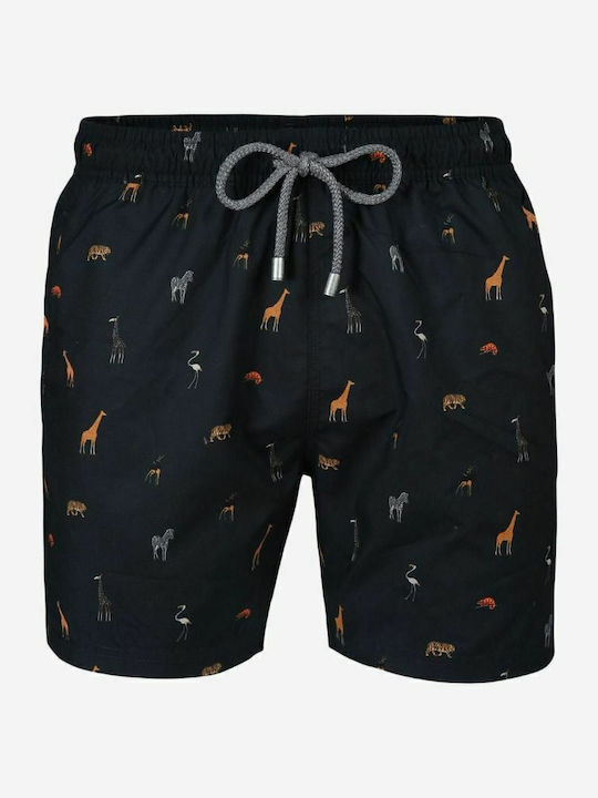 Zoo Men's Swimwear Shorts Black with Patterns