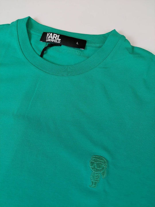 Karl Lagerfeld T-shirt Bărbătesc cu Mânecă Scurtă Verde