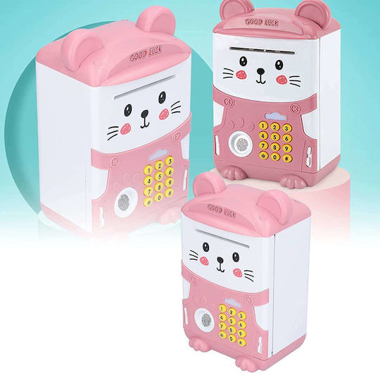 ATM Copil Cutiuta de bani Plastic Roz 13.5x22.5cm