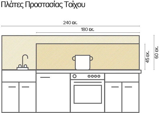 Декоративно Стикер Стена White Bricks 1бр 180x45бр Ango