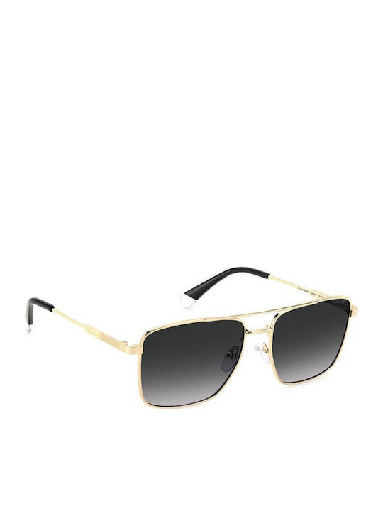 Polaroid Unisex Sonnenbrille mit Gold Metall Gestell und Gray Verlaufsfarbe Polarisiert Linse PLD4134/S/X J5G/WJ