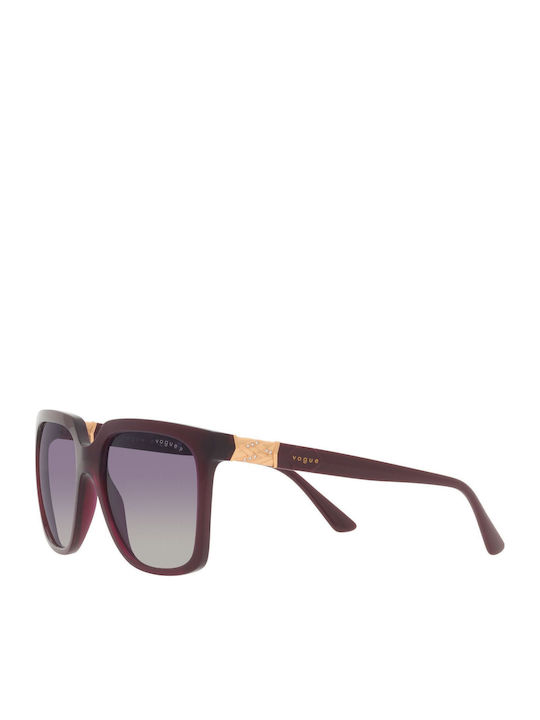 Vogue Women's Sunglasses with Burgundy Plastic Frame and Gray Gradient Polarized Lens VO5476SB 29898J