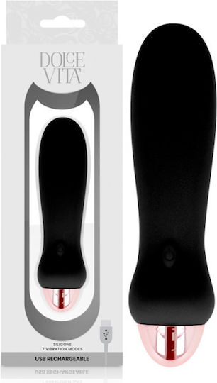 Dolce Vita Rechargeable Vibrator Five Mini Κλασικός Δονητής 12.4cm Black