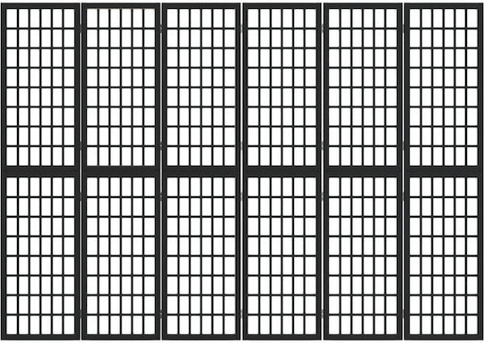 vidaXL Dekorativer Raumteiler Hölzernes mit 6 Paneelen Black 240x170cm