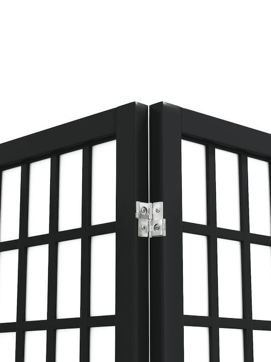 vidaXL Декоративен Параван Дървен с 6 Панела Black 240x170см