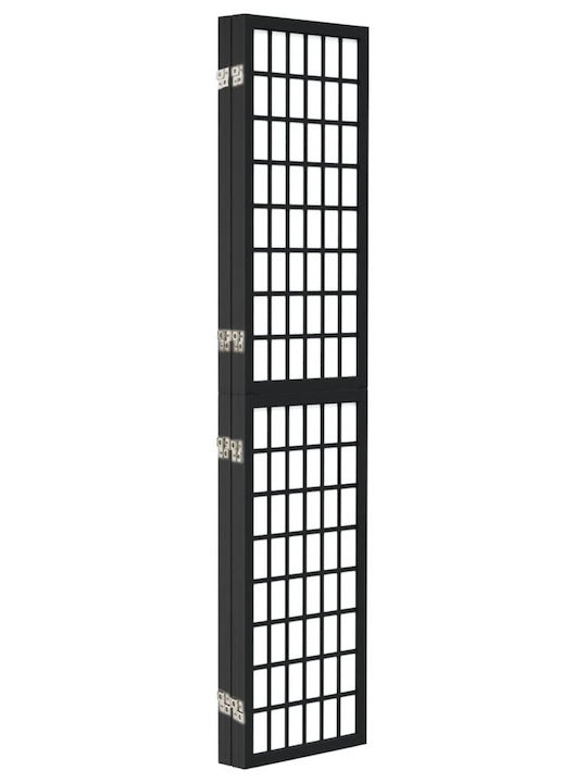 vidaXL Японски стил Декоративен Параван Платнен с 4 Панела Black 160x170см