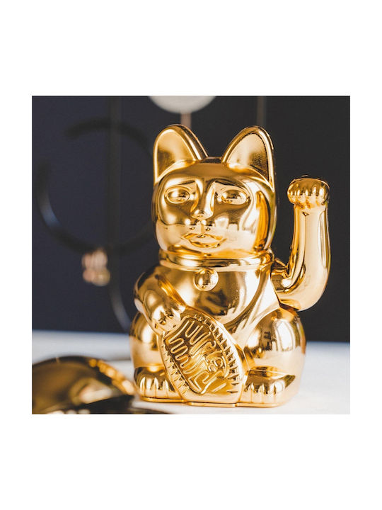 Donkey Decorative Cat made of Plastic in Gold 8.5x10.5x15cm 1pcs