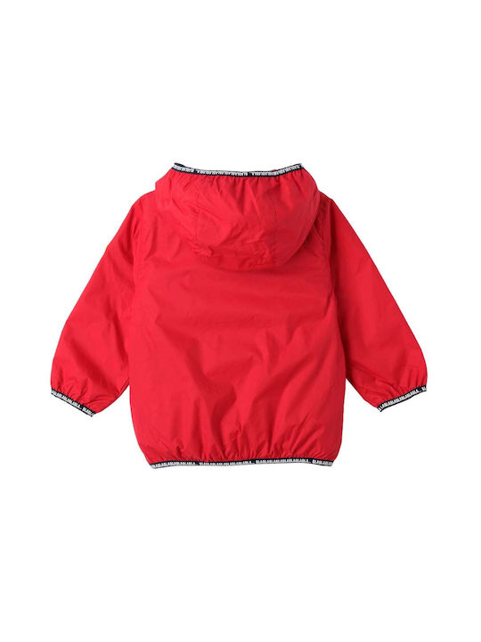 iDO Windproof & Waterproof Boys Casual Jacket Red with Ηood 4