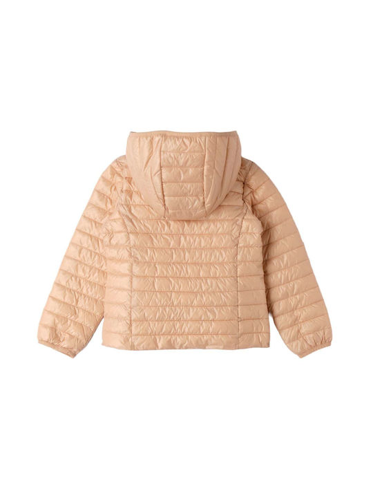 iDO Girls Quilted Coat Beige with Ηood 4