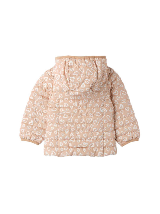 iDO Girls Casual Jacket Beige with Ηood 4