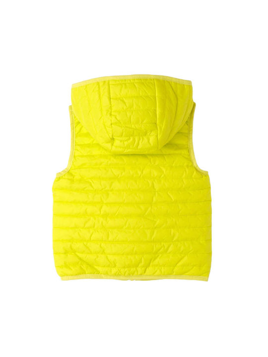 iDO Waterproof Boys Quilted Coat Yellow Sleeveless with Ηood 4