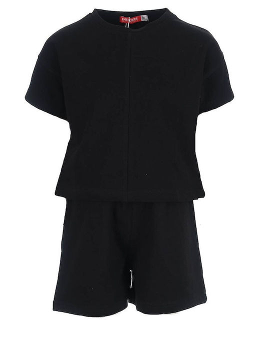 Energiers Kinder Set mit Shorts Sommer 2Stück Schwarz