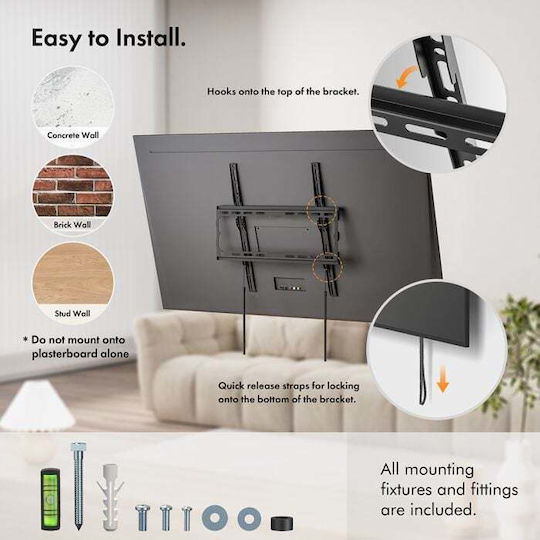 VonHaus Ultra Slim TV Mount Телевизионна стойка за стена до 65" и 75кг