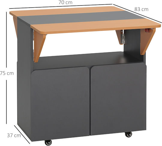 Τραπέζι Κουζίνας Ξύλινο Γκρι 70x83x75εκ.