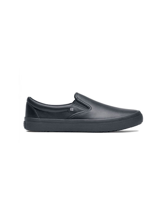 Shoes For Crews Low Work Black Merlin Slip On with Certification SRC